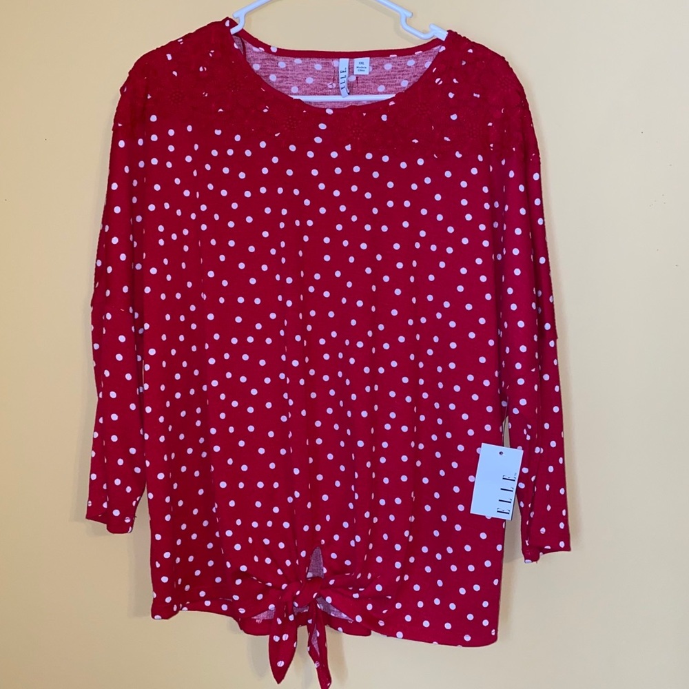 Red Polka Dot Tied Blouse - Picture 1 of 5